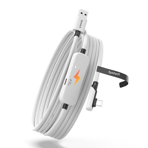 Syntech (�V���e�b�N) �����N�P�[�u�� �[�d�t�� 10�t�B�[�g Meta Quest 3S/Quest 3/Oculus Quest 2�A�N�Z�T���[�ɑΉ� USB 3.0�����N�P�[�u�� �ǉ��̏[�d�|�[�g�t�� PC/SteamVR��g���Q�[���v���C�p