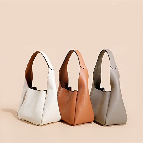 Image of JIUFENG Genuine Leather Bucket Tote Bag Commuter Underarm Shoulder Bag Women Purse