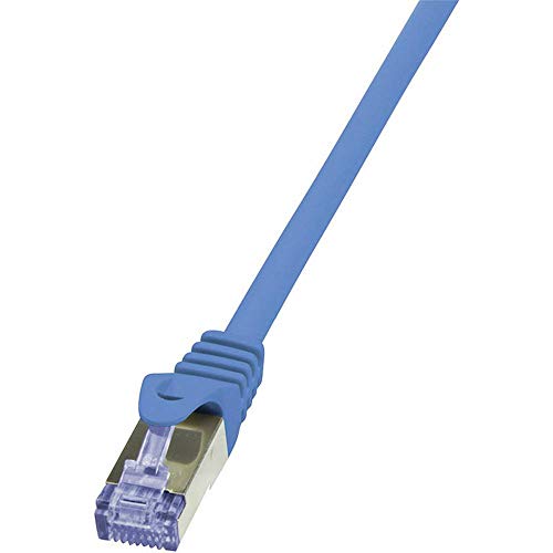 LogiLink CQ3066S Cat.6A 10G S/FTP PIMF PrimeLine Patch Cable, 3 Meter Length, Blue, Blue, 3 Meter Length