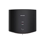 anydry 2630S Asciugamani Elettrico con fotocellula, Compatto Asciugamani ad Aria, Asciuga Mani Automatico Professionale a Parete, Guscio in plastica ABS, 1400-1650W.(Nero)