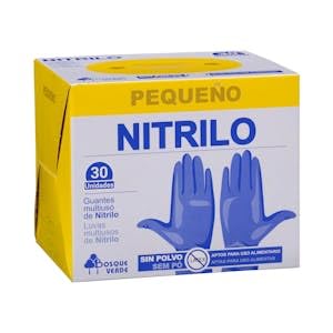 Genérico Guantes de nitrilo Bosque Verde talla pequeña desechables Caja 30 ud. Pack 2