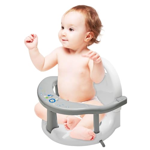 Asiento de baño para niños – Soporte antideslizante para asiento – Trona plegable para ayuda de lavado compacto, estructura de succión estable | Colocación segura y