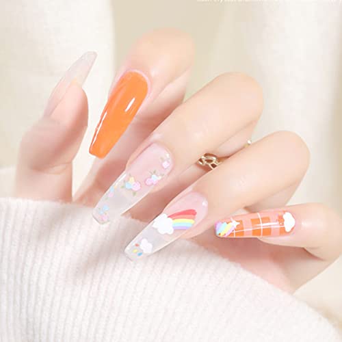 Rainbow Nail Art Sticker Self Adhesive Manicures Sticker 3.9 X 3.7 Inch Eco-Friendly 3D Iridescent Cloud Nail Decal Nail Art Decal Multiple Patterns Diy Nail Art Decoration Sticker For Beginners Kids Girls #TOP2