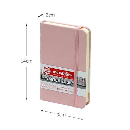 Image of Talens Japan T9314-011M 441726 Royal Art Creation Sketchbook, Drawing Notebook, 3.5 x 5.5 inches (9 x 14 cm), Pastel Pink