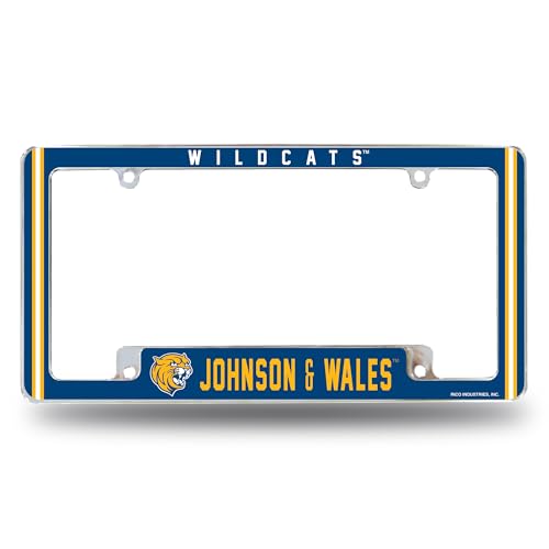 Rico Industries NCAA Johnson & Wales Wildcats 12" x 6" Chrome All Over Automotive License Plate Frame for Car/Truck/SUV