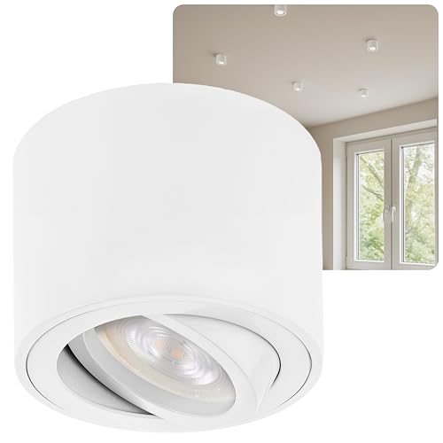 Sweet Led Aufbaustrahler flach weiß matt Aufbauspot aus Aluminium...