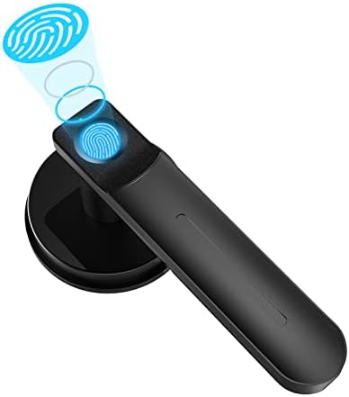 Foxgard Smart Fingerprint Door Lock,Keyless Entry Lock with Handle,Biometric Lock,Room for Home/Storage/Bedroom/Office and Other Private Spaces (Black)