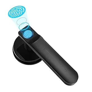 Foxgard Smart Fingerprint Door Lock,Keyless Entry Door Lock with Handle,Biometric Door Lock,Room Door Lock for Home/Storage /Bedroom/Office and Other Private Spaces (Black)