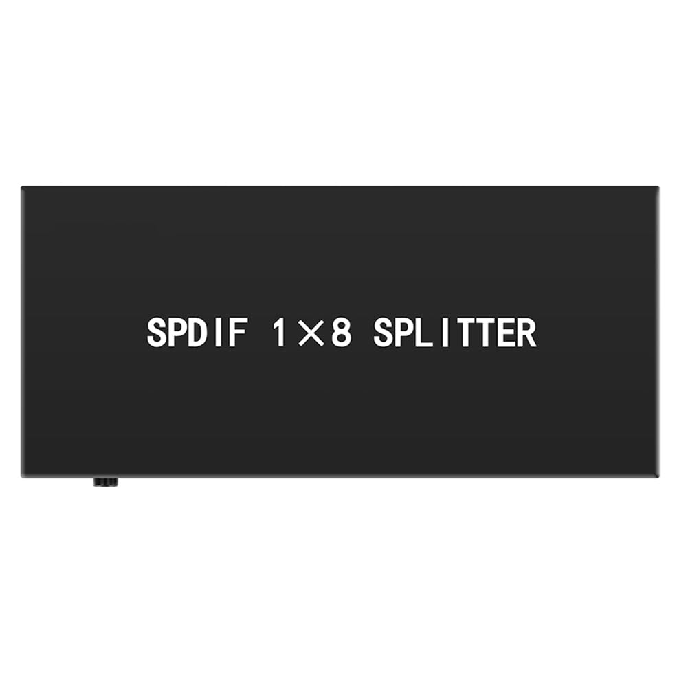 Optical Audio Splitter,1 in 8 Out Fiber Optic Digital Toslink S/PDIF Splitter for Home Theater,Speakers, EU Plug