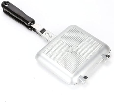 Trintion Sandwich Toaster Mold Non-Stick Aluminum Sturdy Handle Double Sided Frying Pan for Stovetop Use