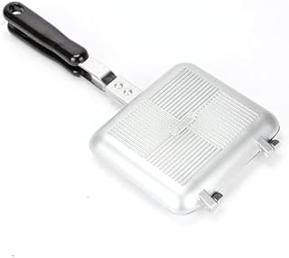 Trintion Sandwich Toaster Mold Non-Stick Aluminum Sturdy Handle Double Sided Frying Pan for Stovetop Use