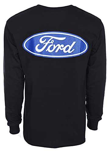 Image of JH DESIGN GROUP Men's Ford Performance Long Sleeve Crew Neck T-Shirt Front Back & Sleeve Emblems