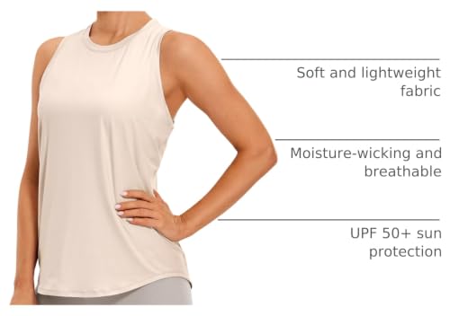Image of CRZ YOGA Lightweight Racerback Tank Top | Workout, Moisture Wicking, Classic Fit, Hip Length, Reflective Spots, Sleeveless Shirts for Women
