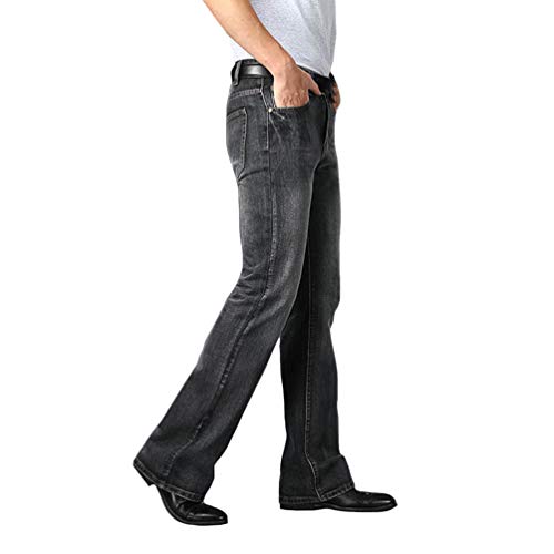 HAORUN Men Bell Bottom Jeans Slim Fit Vintage 60s 70s Flared Denim Pants4