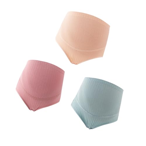 Yardenfun 3 Piezas Bragas de Algodón para Maternidad Unidades XL Diseño de Alta Cintura Ajustable con Soporte para Vientre Ropa Interior y Transpirable para Embarazadas Colores Combinados