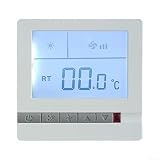 Programmierbarer Thermostat für Zentral Klimaanlage mit Lüftungsfunktion, Temperaturregler mit großem LCD-Display und blauer Hintergrundbeleuchtung, präzise Steuerung für Heizung und