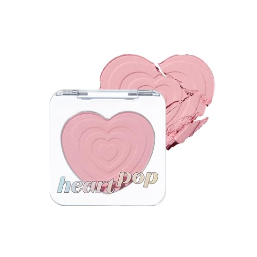 ETUDE Heart Pop Duo Blush, Sweet Beige Pink Cheek Colors, Natural Radiance & Glossy Finish, Layering Formula, Compact 0.2 oz – Lovely Frappe