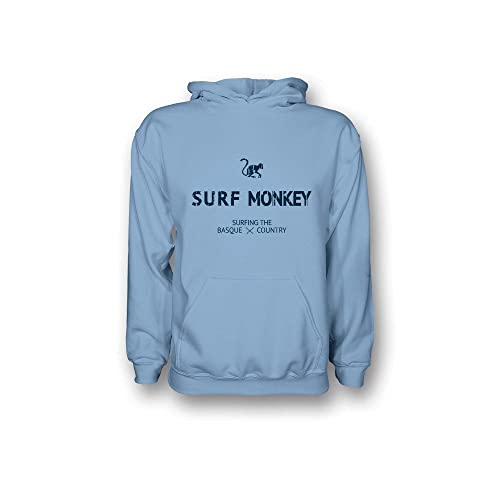 SURF MONKEY Sudadera Orgánica con Capucha y Bolsillo Canguro (Azul Caro - M) Cover