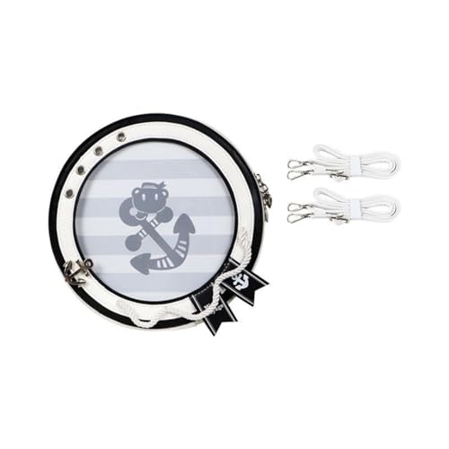 UNMULFC Cute Sailor Pin Bag Ita Bag Crossbody Small Pin Display Bag Y2k Aesthetic Navy costume Boat Ship Captain costume (black)