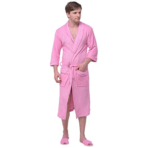 Femfairy Cotton Mens Bathrobe With Slipper in Bright Colours With