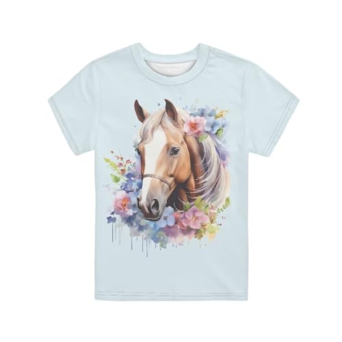 Image of Novelty 3D Graphic T Shirts for Kids Crew Neck Funny Animal Print Short Sleeve Girls Tshirts 3-16 Years
