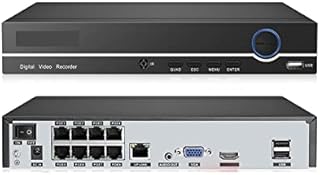 security camera system H.265 4K 8CH PoE NVR 2MP 3MP 5MP Network Hard Disk Video Recorder Home Security CCTV Surveillance DVR For PoE IP Camera (Size : 2T, Color : 8CH)