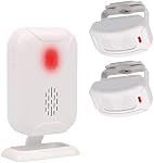 Mengshen Alarme de détecteur de mouvement, alarme de porte sans fil pour porte/porte d'entrée/driveway/boîte à courrier/boutique à domicile, Kit système de sécurité à domicile avec 2 Capteur et 1 Récepteur - YBQ042