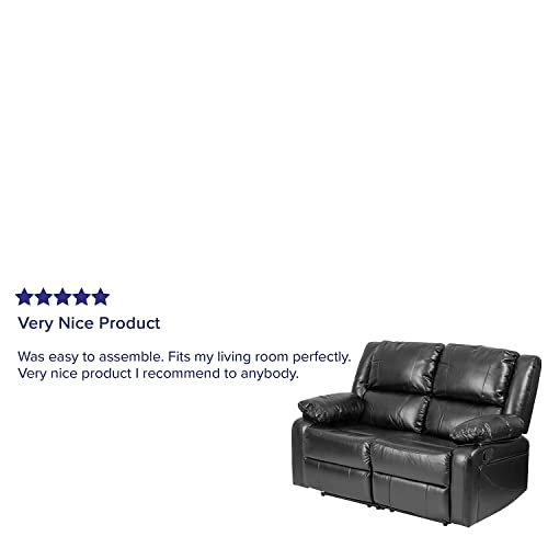 Flash Furniture Harmony Series Black Leathersoft Loveseat With Two Built-In Recliners #TOP3