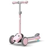 MOUNTALK 3 Wheel Scooters for Kids Age 3-5/5-8 Years Old, Kick Scooter for Boys and Girls with Light Up Wheels, Mini Scooter for Children(Pink)
