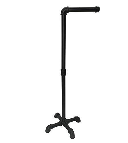 Addgrace Industrial Standing Toilet Paper Holder Iron Pipe Heavy Duty Racks For Home Bathroom (Black) #TOP1