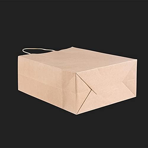Sturdy Storage Box 10pcs Kraft Paper Bag with Handles Wood Color Packing Gift Bags for Store Clothes Wedding Christmas Party Supplies Handbags for Christmas, Halloween, Graduations, Weddings