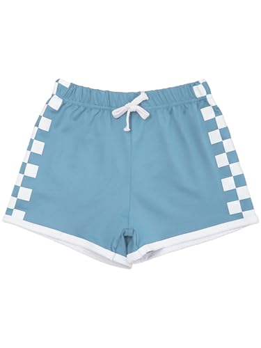 Kids Girls Checkerboard Bowknot Elastic Waistband Plaid Sports Shorts Running Workout Gym Activewear3