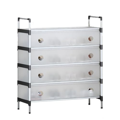 DFsucces シューズラック 5段 シューズラック スリム 玄関収納 幅63×奥行28×高さ92cm 大容量16~20足 半透明PPシート付き 靴箱 靴入れ 壁面保護 防汚 防水 組立簡単