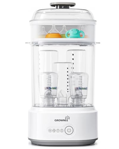 GROWNSY - Bottle Sterilizer and Dryer, Compact Baby Bottle Sterilizer, Electric Steam Bottle Sanitizer for Baby Bottles, Pacifiers, Pump Parts - -22%