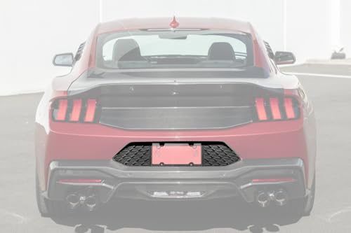 Replacement for 2024-Present Ford Mustang S650 Models | Performance Package ABS Plastic - Painted Matte Black Rear License Plate Frame Backing Trim Cover VENT-1269-ABS