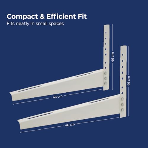 Image of Lifelong Wall Mount AC Stand for Split AC Outdoor Unit | Heavy Duty Powder Coated Steel Bracket | Rust Resistant Weatherproof AC Compressor Mount | Strong Load Bearing Support Frame for Home & Office