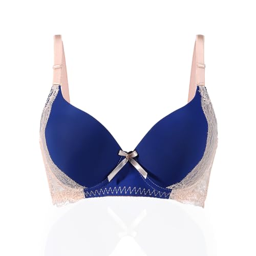 Image of YooMee Push Up Bra for Women,Lace Bras with Underwire Cups,Comfort Padded T-Shirt Bra Add One Cup