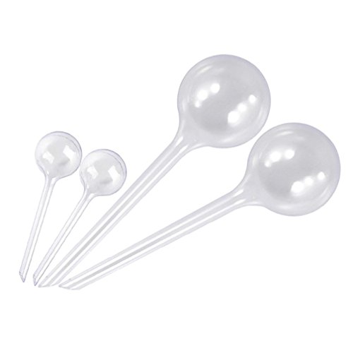 Wetrys 4 Pcs House Plants PVC Watering Globes Spikes Aqua Stakes Automatic Self Watering System Bulbs Ball,2 Sizes