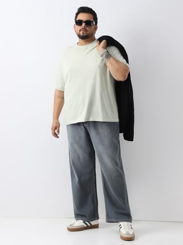 Image of Urbano Plus Men's Loose Baggy Fit Washed Jeans Non-Stretchable