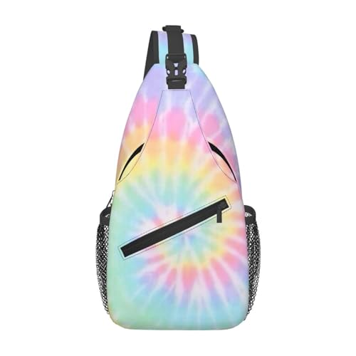 Pastel Tie Dye Crossbody Bags Cross Men Chest Bag Adjustable Sling Backpack Shoulder Bag For Women Cycling Travel Sport Hiking