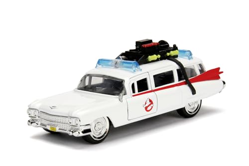 Jada Toys Cazafantasmas ECTO-1 metálico, Escala 1:32, Modelo Coleccionable con Puertas abatibles y Detalles Interiores, réplica Oficial de la película para Fans Desde 8 años (9399748314R01)