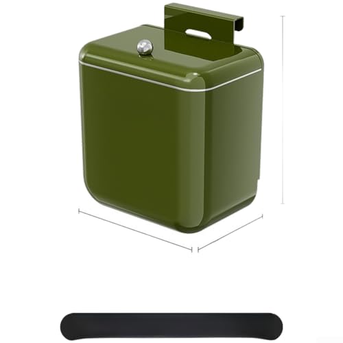 CYRENT Cubo de basura de cocina montado en la pared, 5 L, con apertura ancha, color verde retro, para puerta de armario, debajo del fregadero, apartamento, hogar, plástico, 26 x 17,7 x 29,5 cm