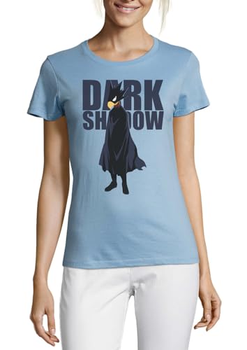 T-shirt anime femme col rond bleu clair en coton anti irritation pour peau sensible