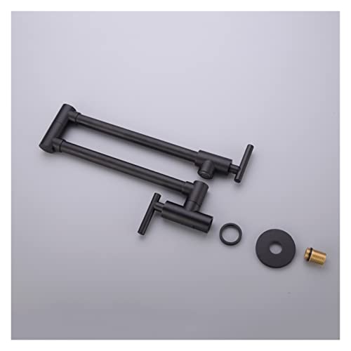 Grifos de cocina de latón negro de alta durabilidad con sistema plegable de pared 3