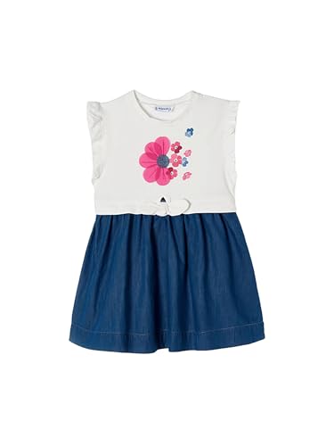 Robe d'été en coton et denim léger ornée d'une fleur décorative - 2