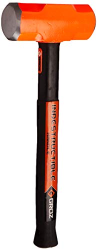 GROZ Heavy Duty 8lb Sledge Hammer with 16-Inch Indestructible Handle | Hard Face