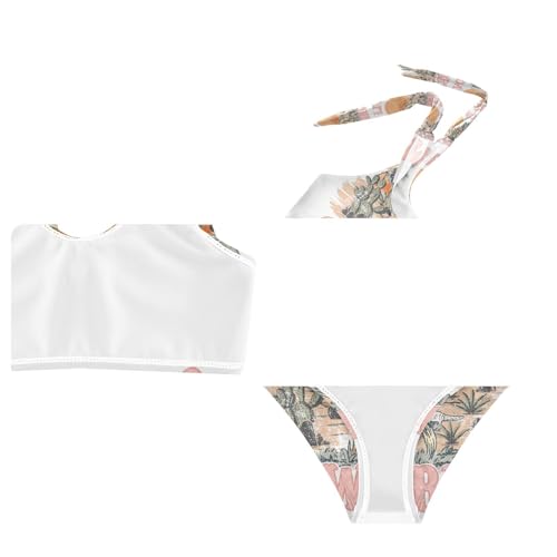 Image of QUGRL Girls Swimsuit Two Piece Swimwear Bathing Suit for Girls Tankini Bikini Set Size 3-12T