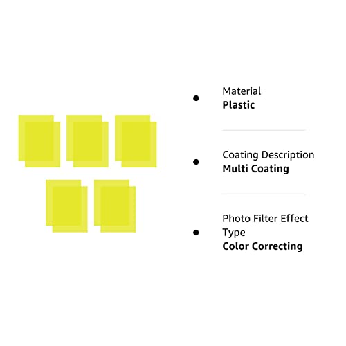 Colored Lighting Gel Filters, 10 Pcs Correction Gel Light Filter Transparent Color Overlays Film Plastic Sheets 8.5 X 11 Inch, For Film, Video, Photo, Stage (Yellow) #TOP7