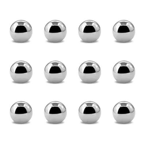 12pcs 1'' Chrome Steel Bearing Balls 25.4mm Steel Balls Precision Bearing Bulk Bicycle Bearing Balls