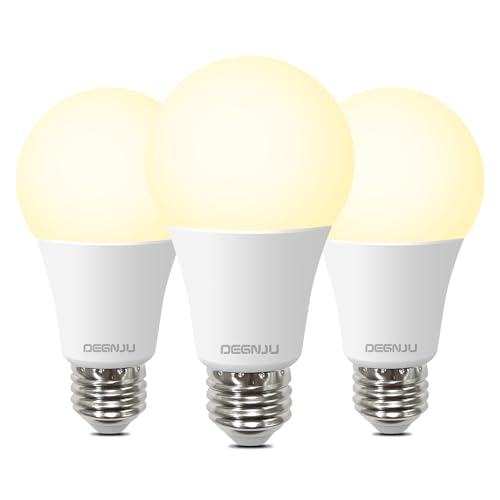 Image of DEGNJU Light Bulbs,100 Watt Light Bulb Eqv, Warm Light Bulbs LED 1500LM, Soft White 2700K, 13W Bright Standard E26 Bulb, 15000H, Non-Dimmable, White LED Bulbs for Rooms, 3 Pack